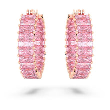 Khuyên tai LAMY Matrix Hoop Pink Baguette Cut Earrings Silver CDE3124PI