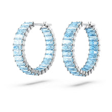 Khuyên tai LAMY Matrix Hoop Blue Baguette Cut Earrings Silver CDE3124BE
