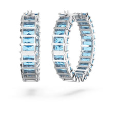 Khuyên tai LAMY Matrix Hoop Blue Baguette Cut Earrings Silver CDE3124BE