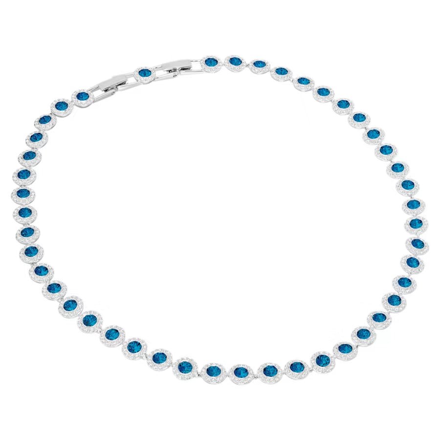 Blue Angelic Round Cut Necklace Silver - 6113BE