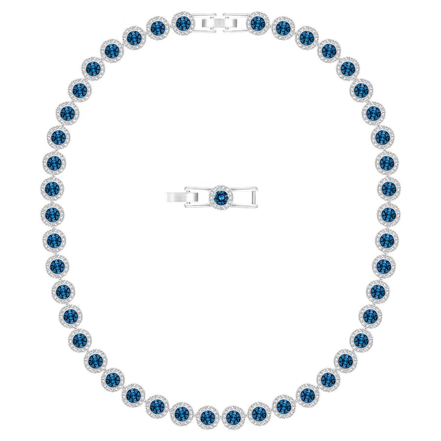 Blue Angelic Round Cut Necklace Silver - 6113BE