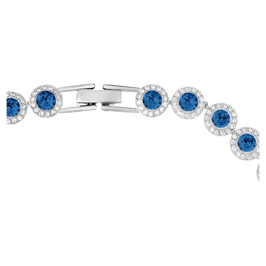 Blue Angelic Round Cut Necklace Silver, chuỗi ô tròn nối nhau