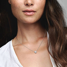 Dây chuyền bạc LAMY White Heart Stone Necklace Silver CDE6173SV - 925 Sterling Silver Women's Necklace