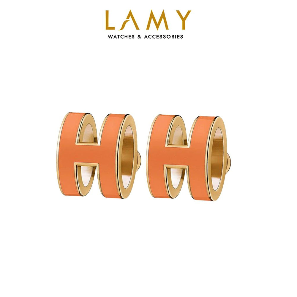 H-shaped Earrings Orange
