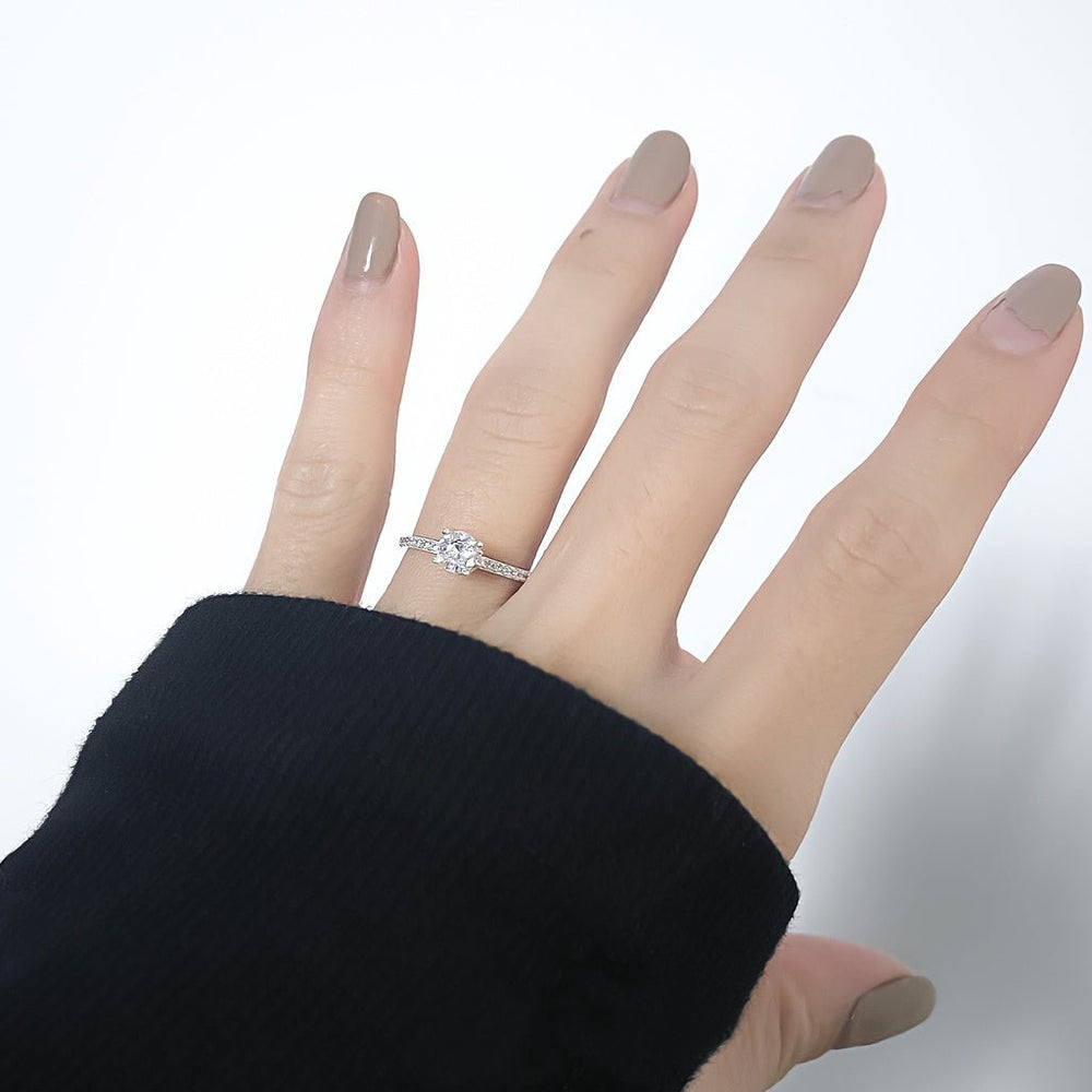 Stone Encrusted Crown Ring Silver - 8160SV