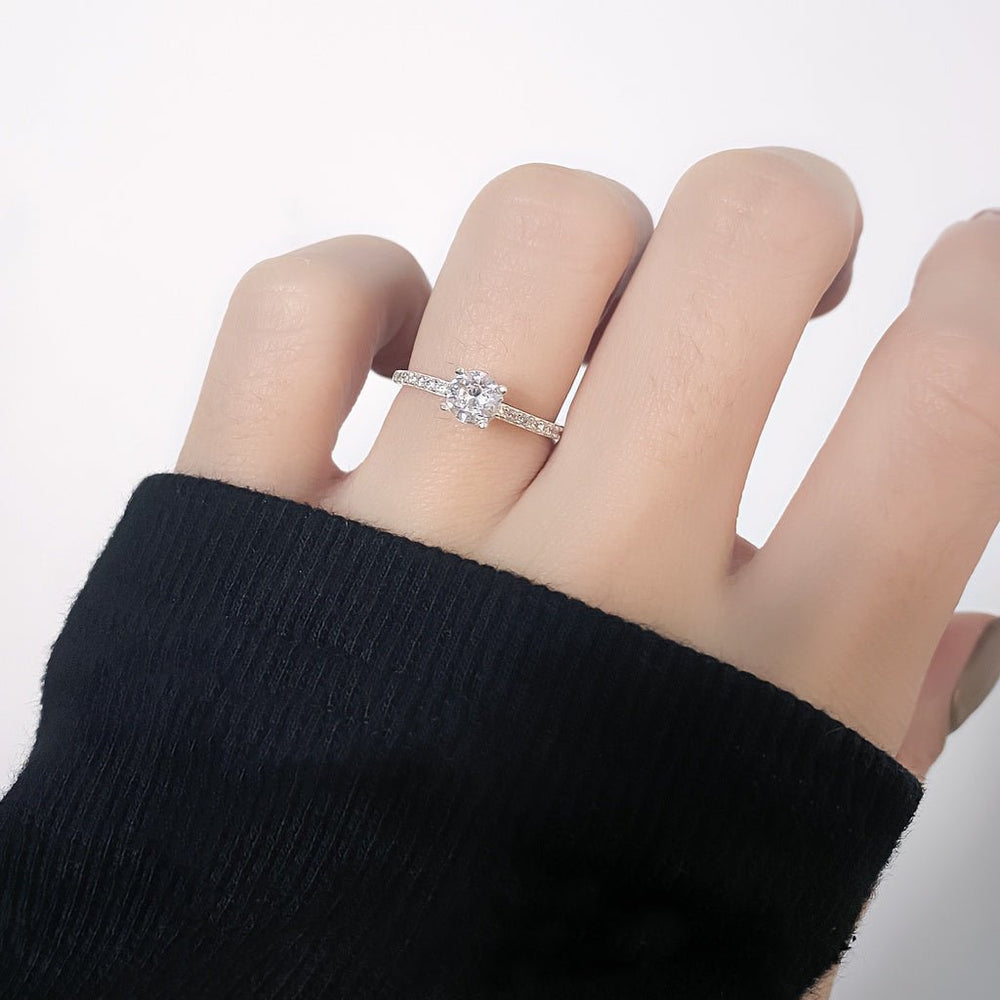 Stone Encrusted Crown Ring Silver - 8160SV