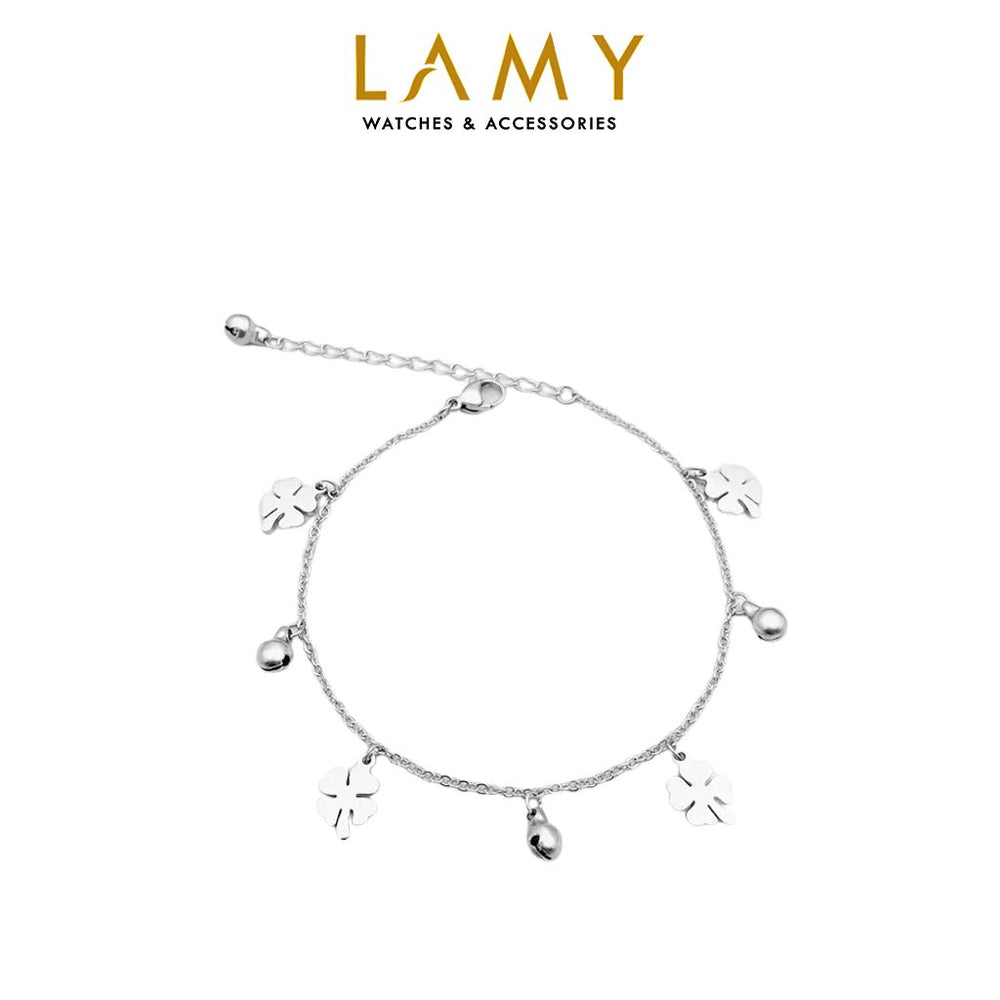 Fashion Diamond Flower Anklet Silver