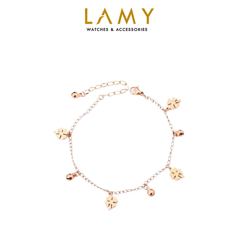 Fashion Diamond Flower Anklet Rose Gold