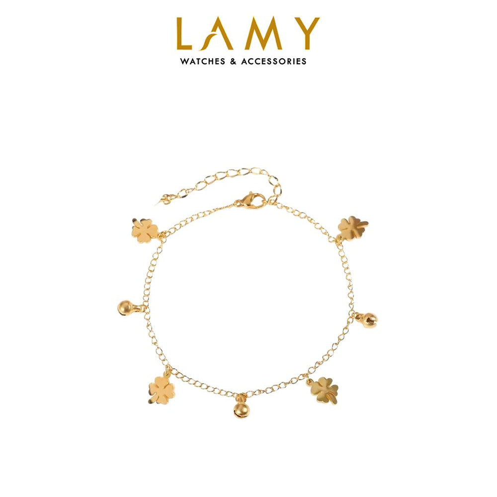 Fashion Diamond Flower Anklet Gold