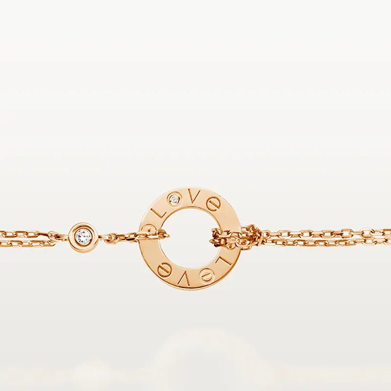 Love Engraved Anklet Rose Gold