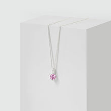 Dây chuyền Sparkling Stone Necklace Pink CDE6067PI - Sterling Silver Women's Necklace