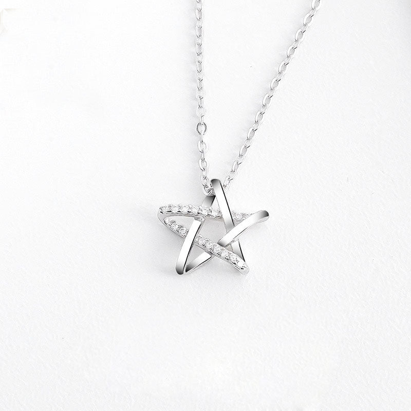 CDE Gem-Studded Lucky Star Necklace Silver CDE6121SV - Women's Silver Necklace