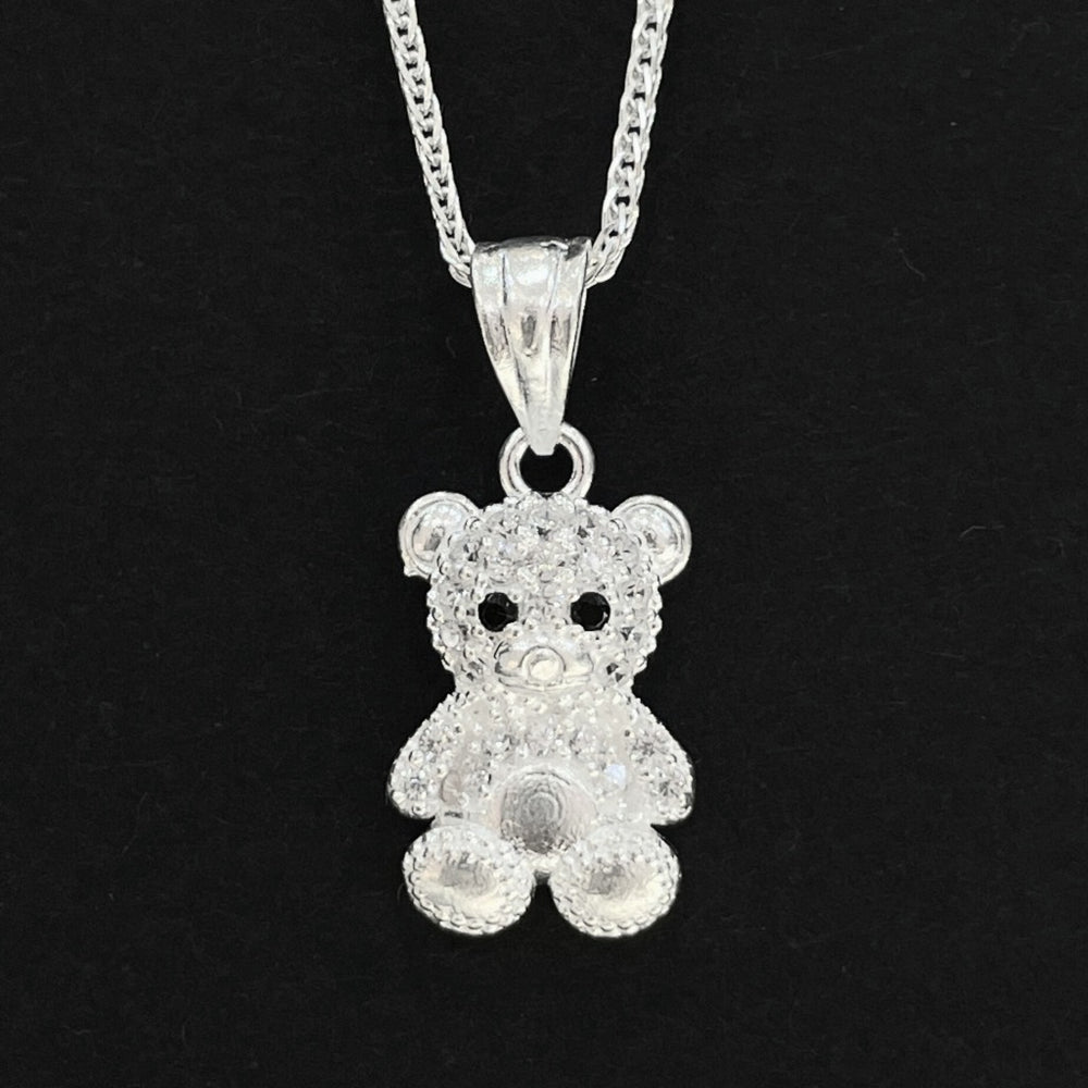 Tiger Teddy Necklace Silver