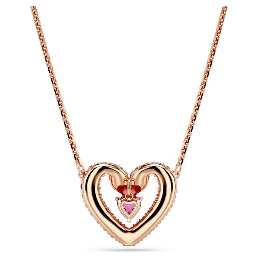 Una Heart Necklace Bracelet Jewelry Set Pink - 2134RG & 3134