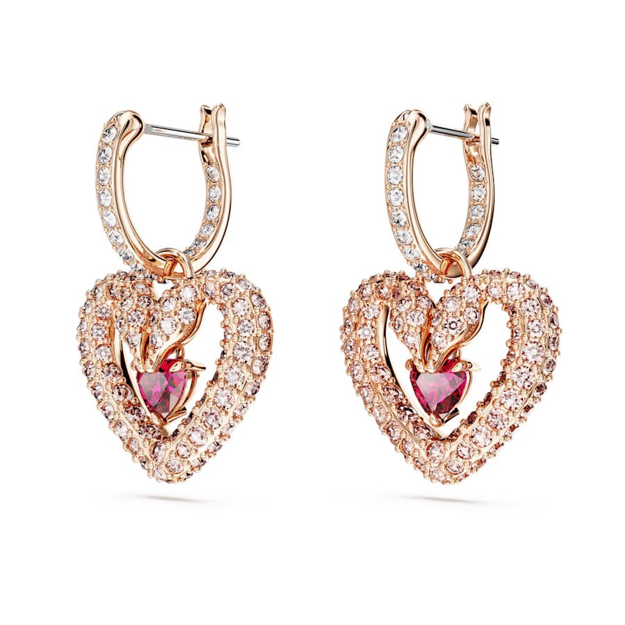 Una Heart Bracelet Earrings Jewelry Set Pink