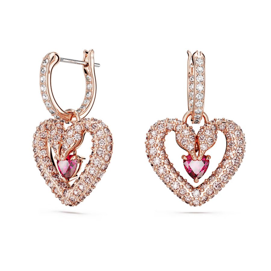 Una Heart Bracelet Earrings Jewelry Set Pink