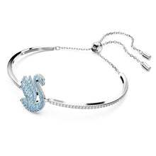Bộ trang sức LAMY Iconic Swan Blue Crystal Silver Bracelet and Earrings CDE2097BE & CDE3133BE