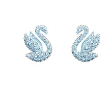 Bộ trang sức LAMY Iconic Swan Blue Crystal Silver Bracelet and Earrings CDE2097BE & CDE3133BE