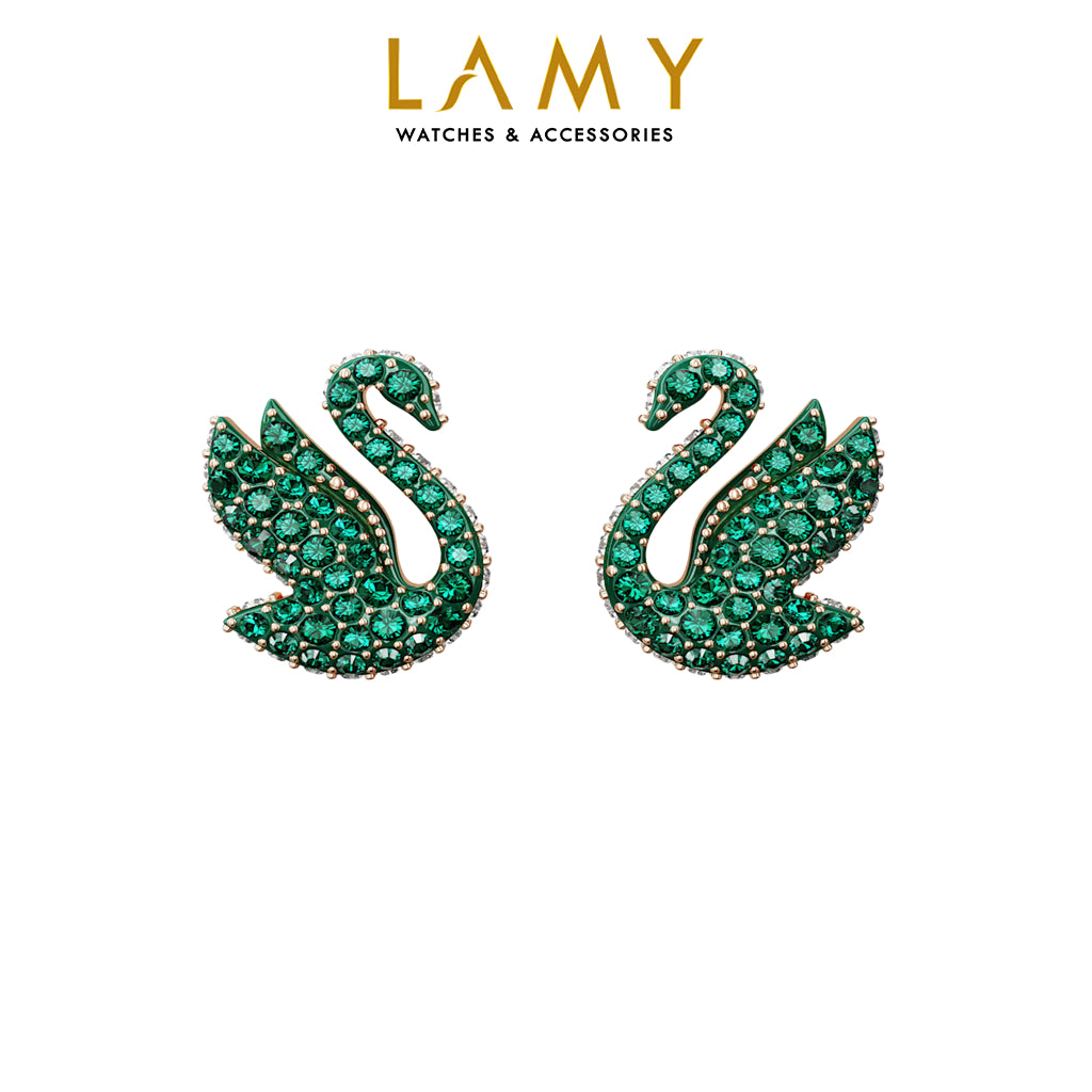 CDE Iconic Swan Green Crystal women's earrings CDE3133GR