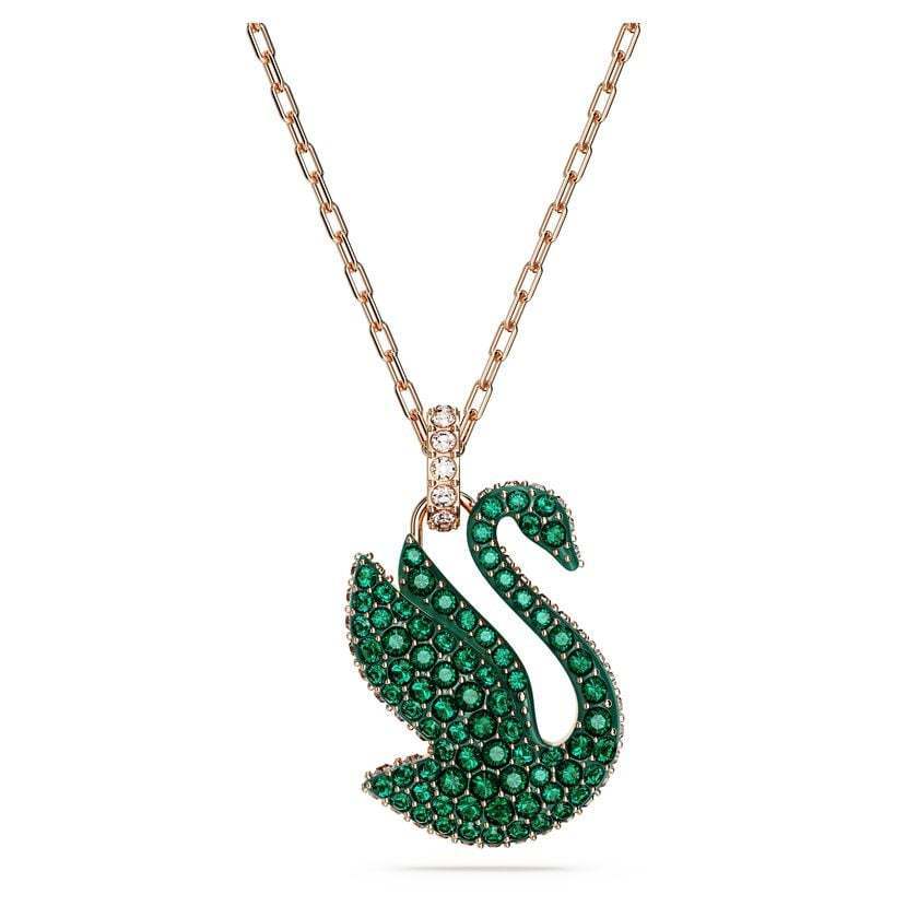 Iconic Swan Necklace, Bracelet & Earrings Set Green
