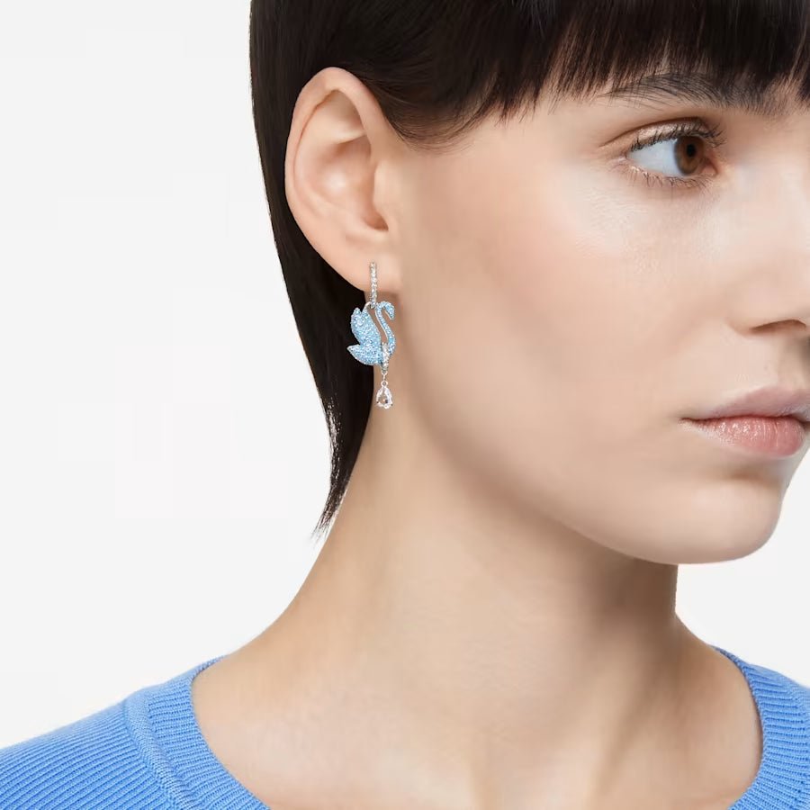Iconic Swan Necklace & Earrings Set Blue - 6190BE & 3144