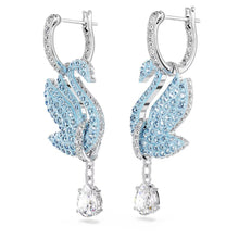 Bộ trang sức LAMY Iconic Swan Blue Crystal Silver Necklace and Earrings CDE6190BE & CDE3144