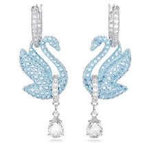 Bộ trang sức LAMY Iconic Swan Blue Crystal Silver Necklace and Earrings CDE6190BE & CDE3144