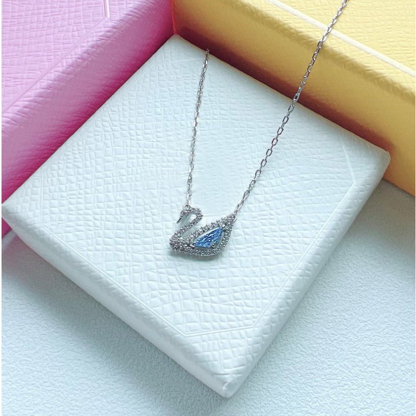Dazzling Swan Bracelet Silver Jewelry Set - 6050BE & 2050SV