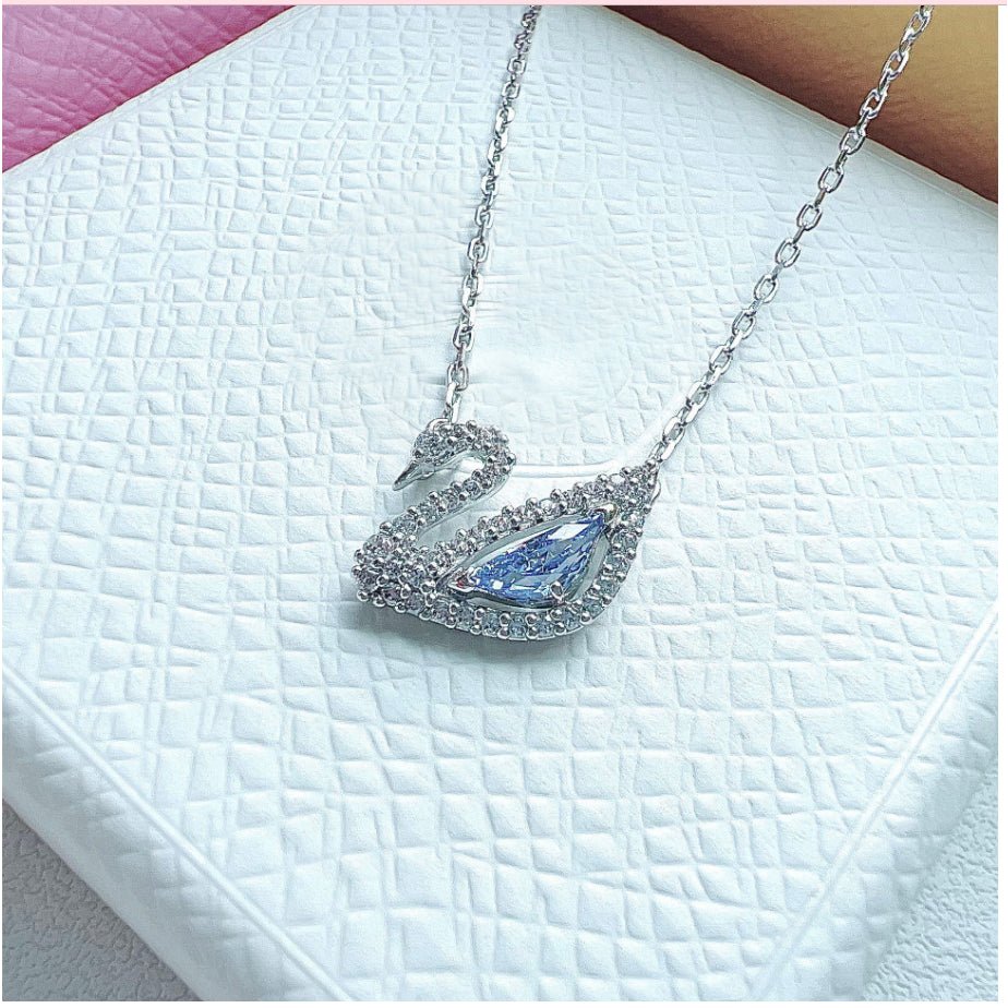 Dazzling Swan Bracelet Silver Jewelry Set - 6050BE & 2050SV