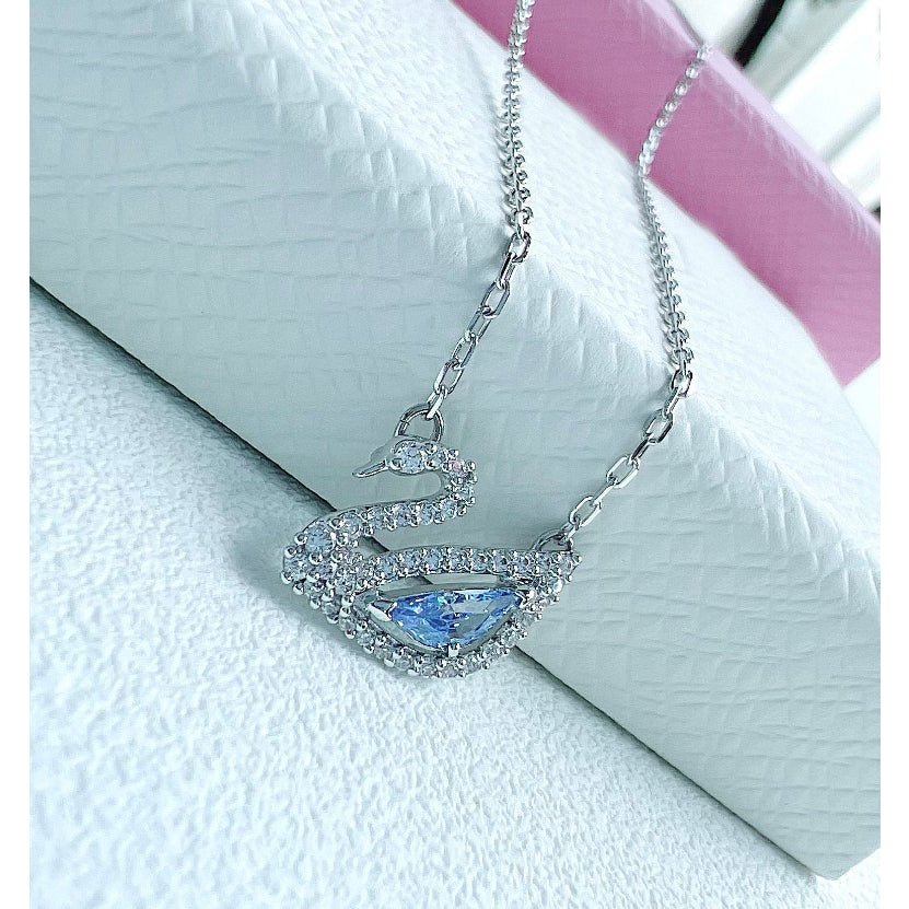 Dazzling Swan Bracelet Silver Jewelry Set - 6050BE & 2050SV