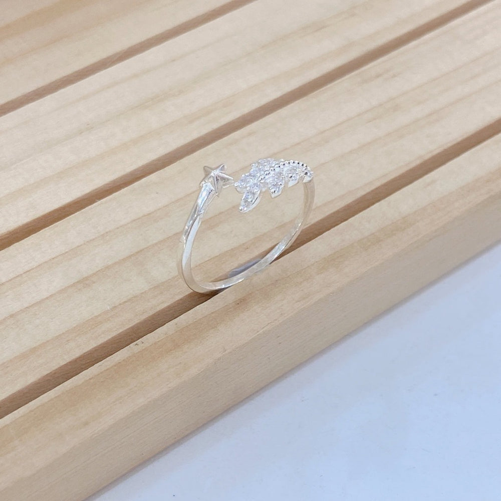 Olive Leaf and Star Ring Silver - 8181SV