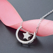Dây chuyền LAMY Sparkling Moon and Star Pendant Silver Necklace CDE6238SV