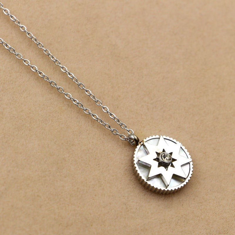 Sunburst Pendant Necklace Silver