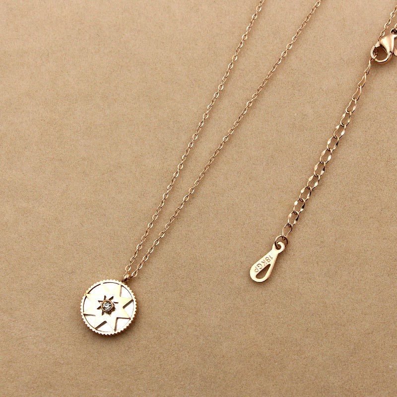 Sunburst Pendant Necklace Rose Gold