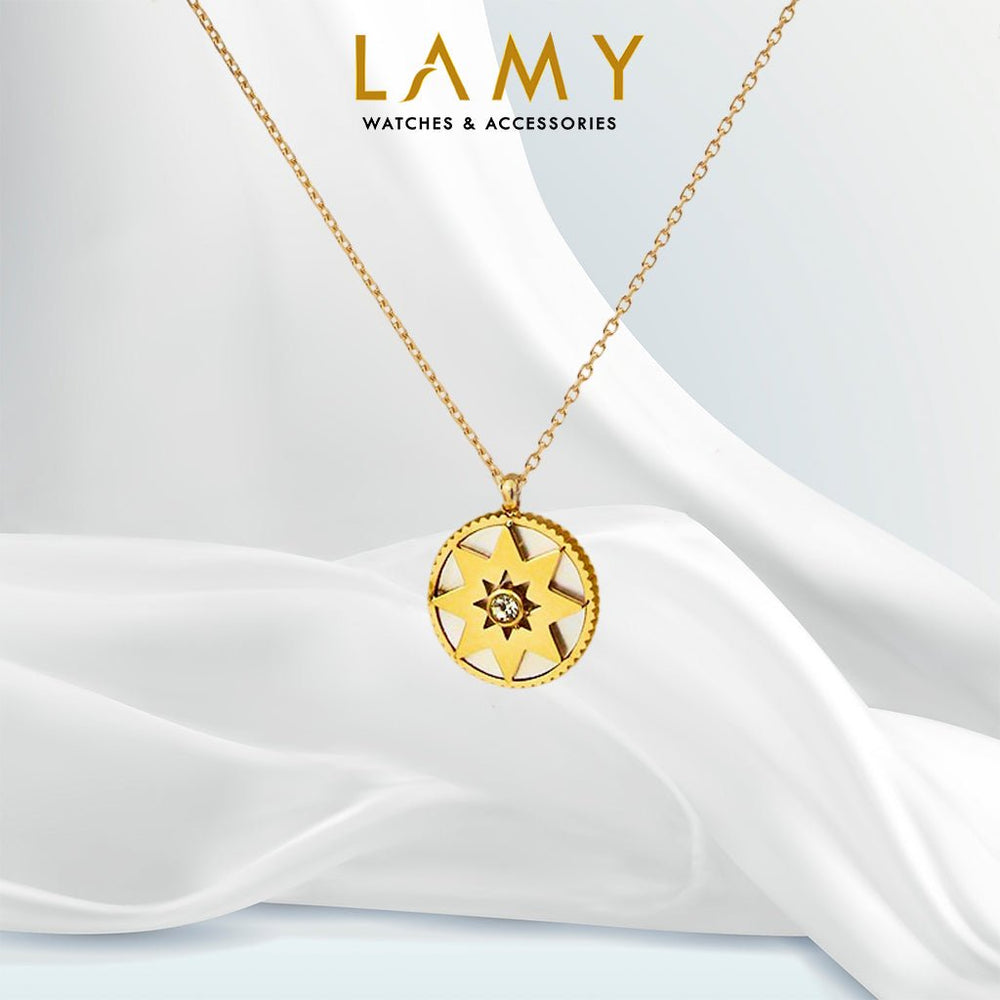 Sunburst Pendant Necklace Gold