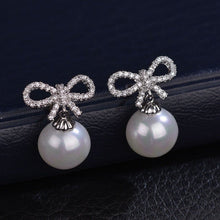 Khuyên tai LAMY Bow-shaped And Synthetic Pearl women's earrings CDE3101SV