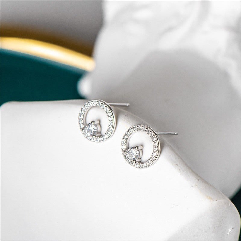 Simple Hollow Earrings Silver