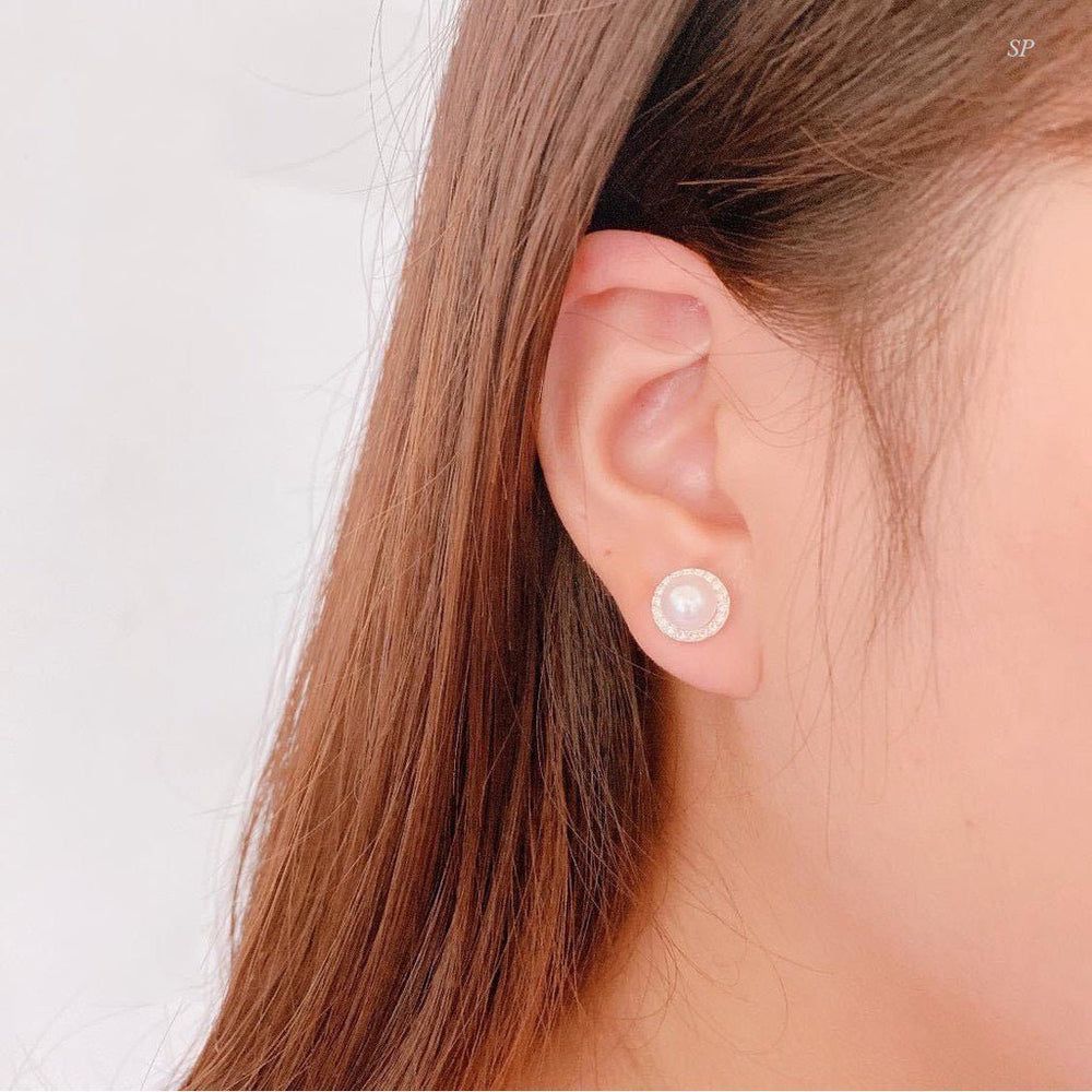 Faux Pearl Adorned Earrings - 3180SV
