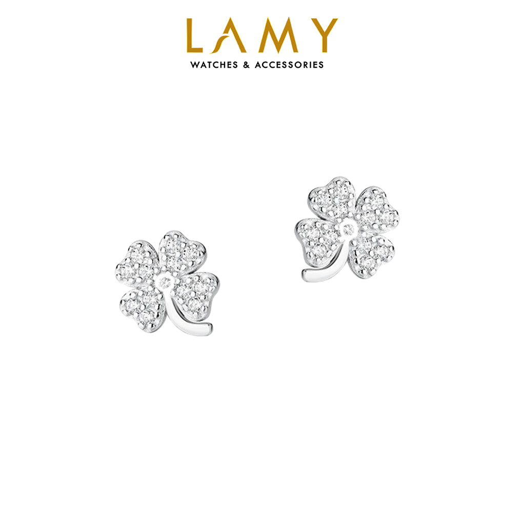 CDE Gem-studded Four-leaf Clover women's earrings CDE3084SV