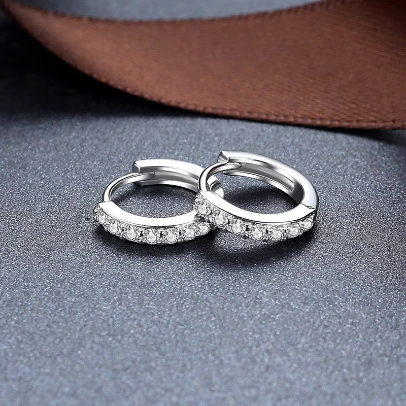 Sweet and Charming Gemstone-adorned Earrings Silver - 3098SV