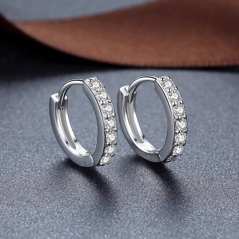 Sweet and Charming Gemstone-adorned Earrings Silver - 3098SV
