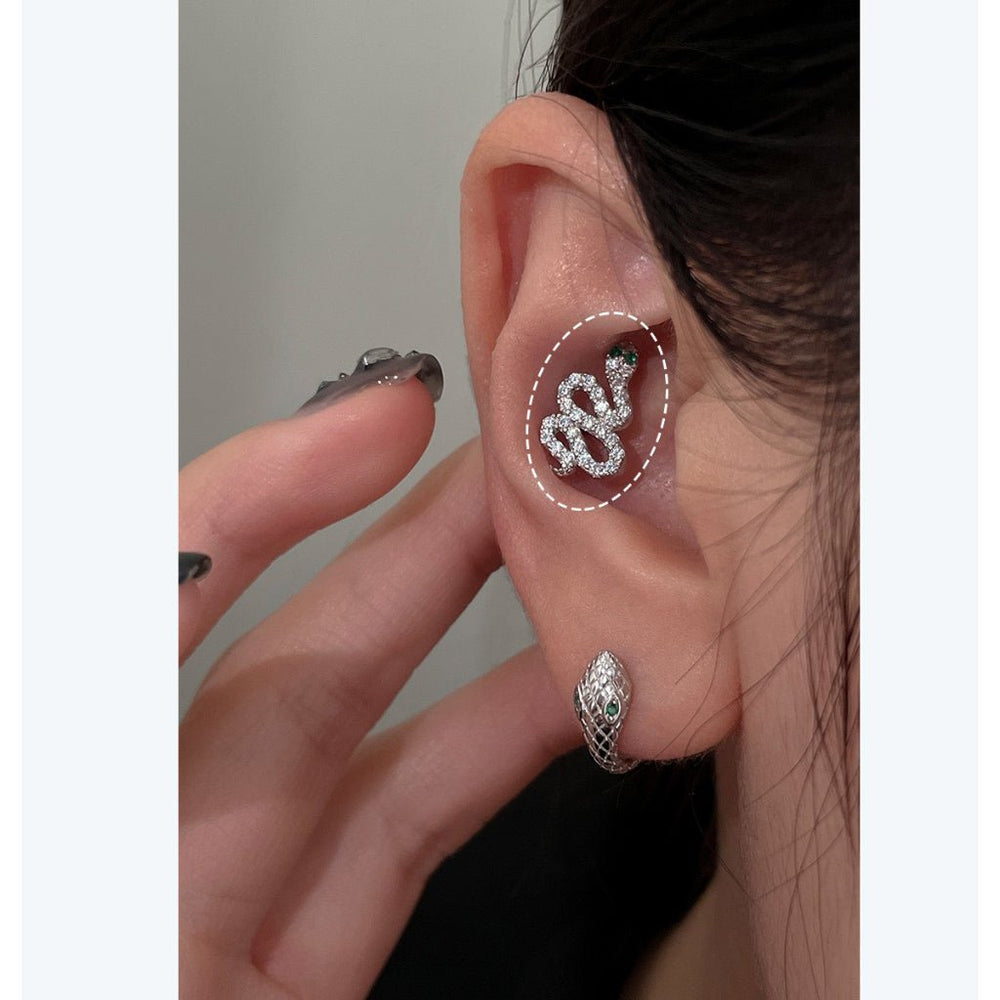 Snake Ear Climber Clip Stud Earrings