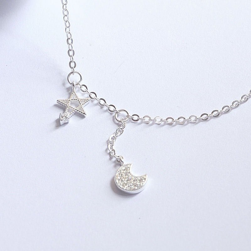 Moonlit Star Sky Anklet Silver