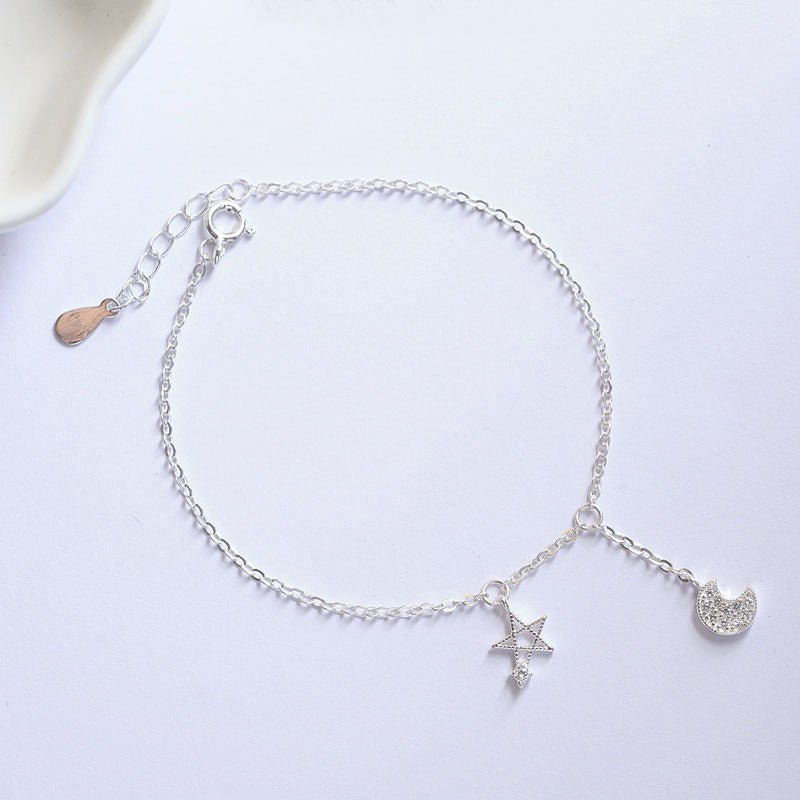 Moonlit Star Sky Anklet Silver