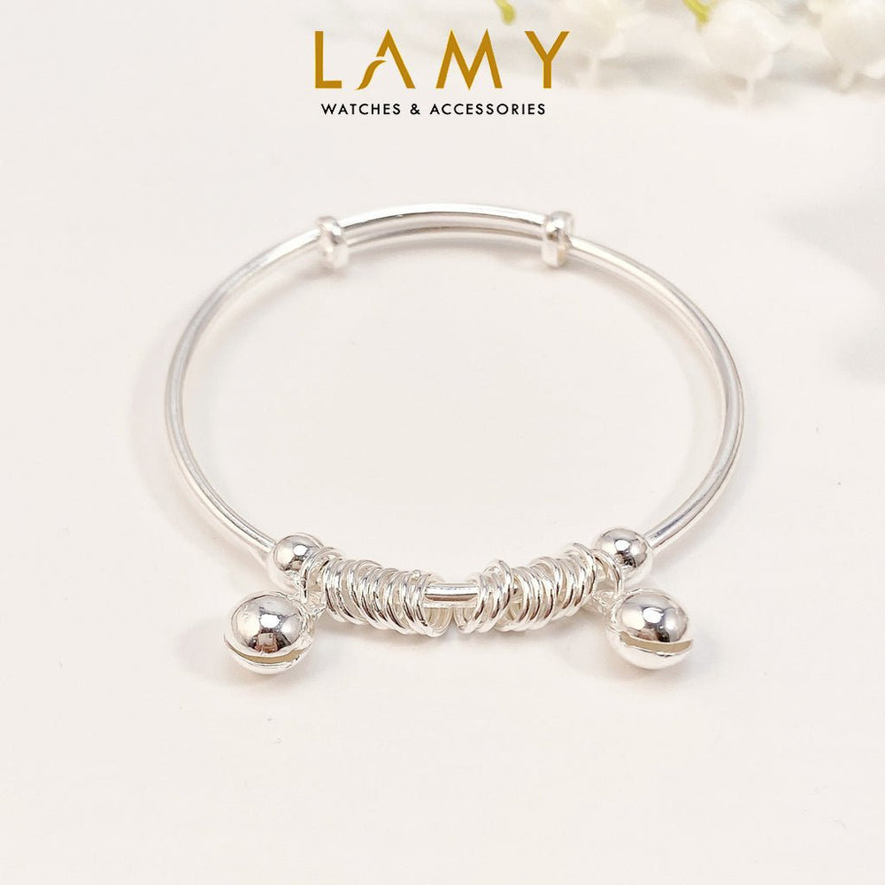Generate Sound Anklet Silver, vòng trơn bản tròn
