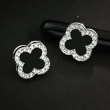 Khuyên tai LAMY  Four Leaf clover women's earrings studded with stones CDE3196SV