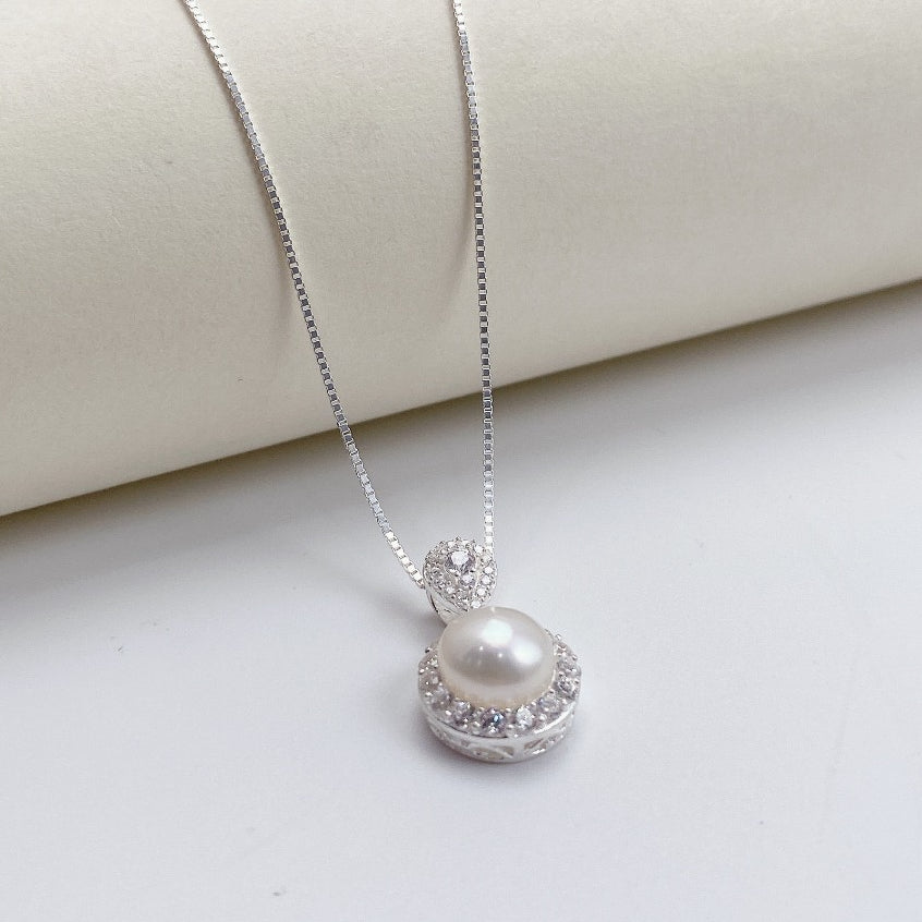 CDE Teardrop Shape With Stones Silver Necklace CDE6259 - High-quality S925 Silver