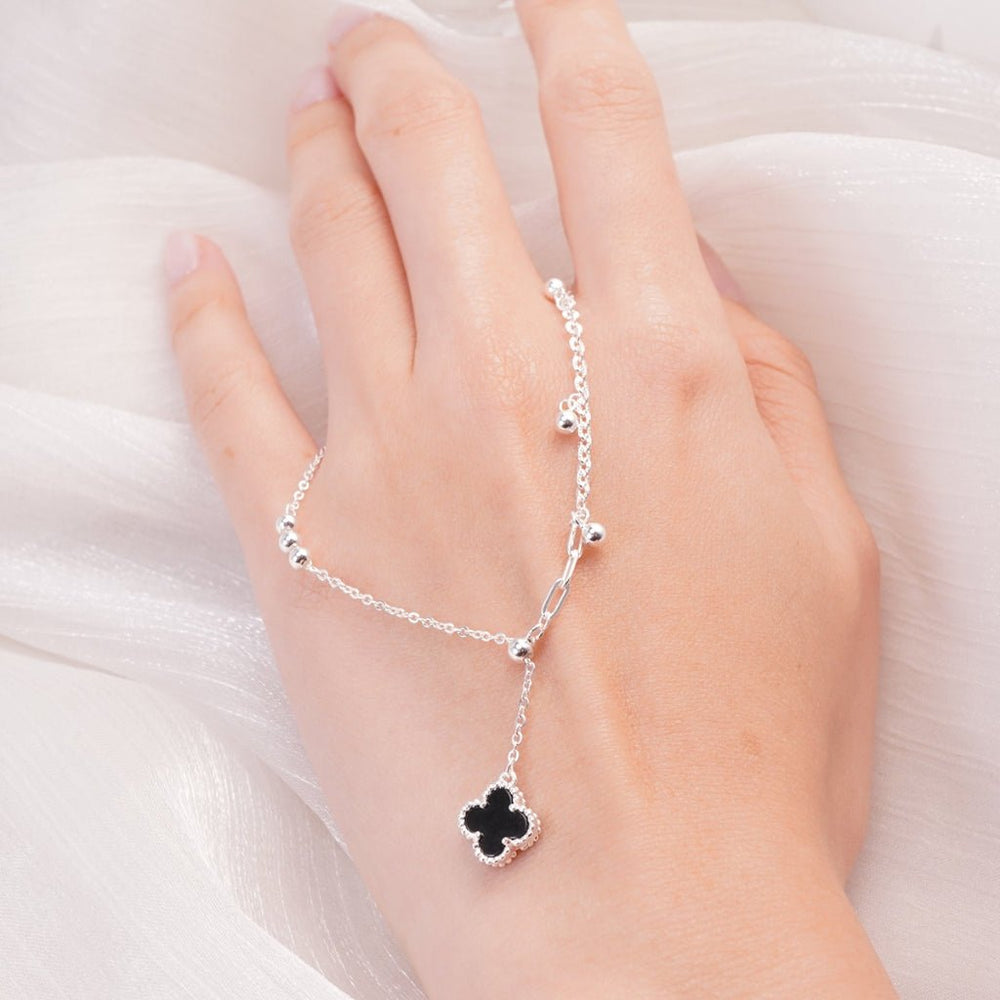 Four Leaf Anklet Silver