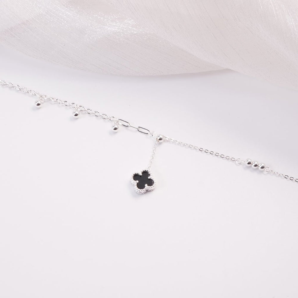 Four Leaf Anklet Silver
