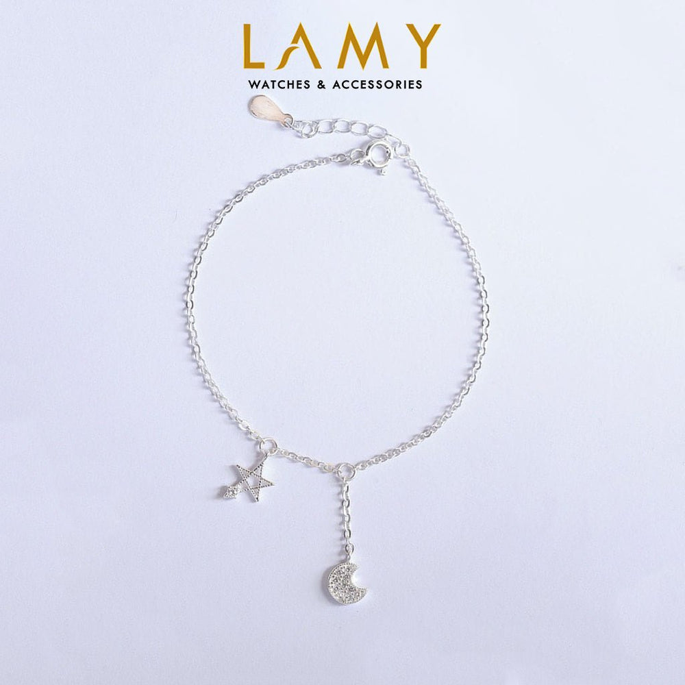 Moonlit Star Sky Anklet Silver